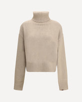 N°434 Crop Xtra Turtleneck Sweater in Cashmere - BEIGE | Base Blu