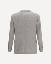 Deconstructed linen and wool chevron Jacket - BEIGE | Base Blu
