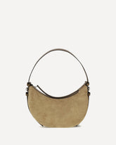 Romy suede crescent Shoulder Bag - BEIGE | Base Blu