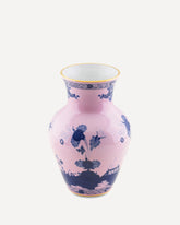 Vaso Ming in porcellana Collezione Oriente Italiano - ROSA | Base Blu