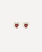 Gold Red Heart Earrings - GOLD | Base Blu