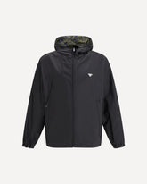 Reversible Re-Nylon hooded Jacket - BLACK | Base Blu