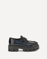 Brushed leather Loafers - BLACK | Base Blu