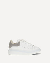 Oversized Sneakers with suede heel tab - WHITE | Base Blu