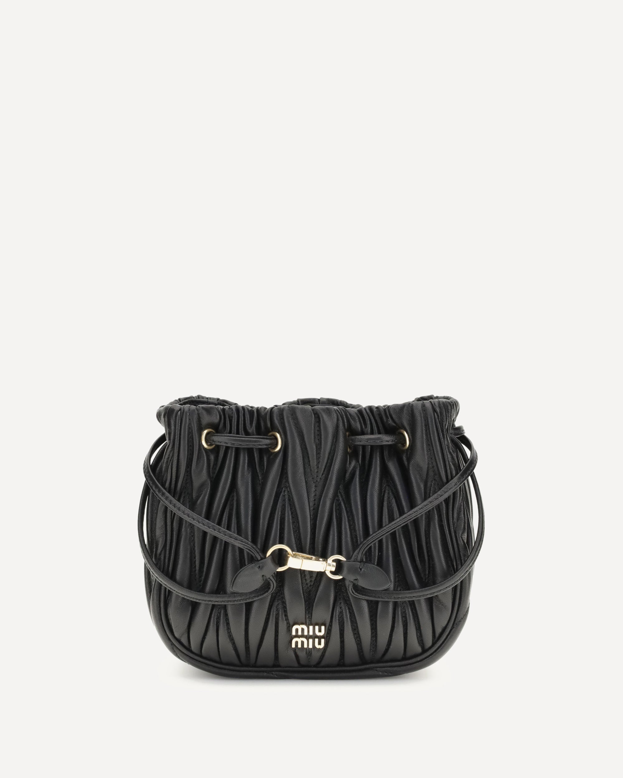 MIU MIU Matelassé nappa leather Pouch BORDEAUX | Base Blu