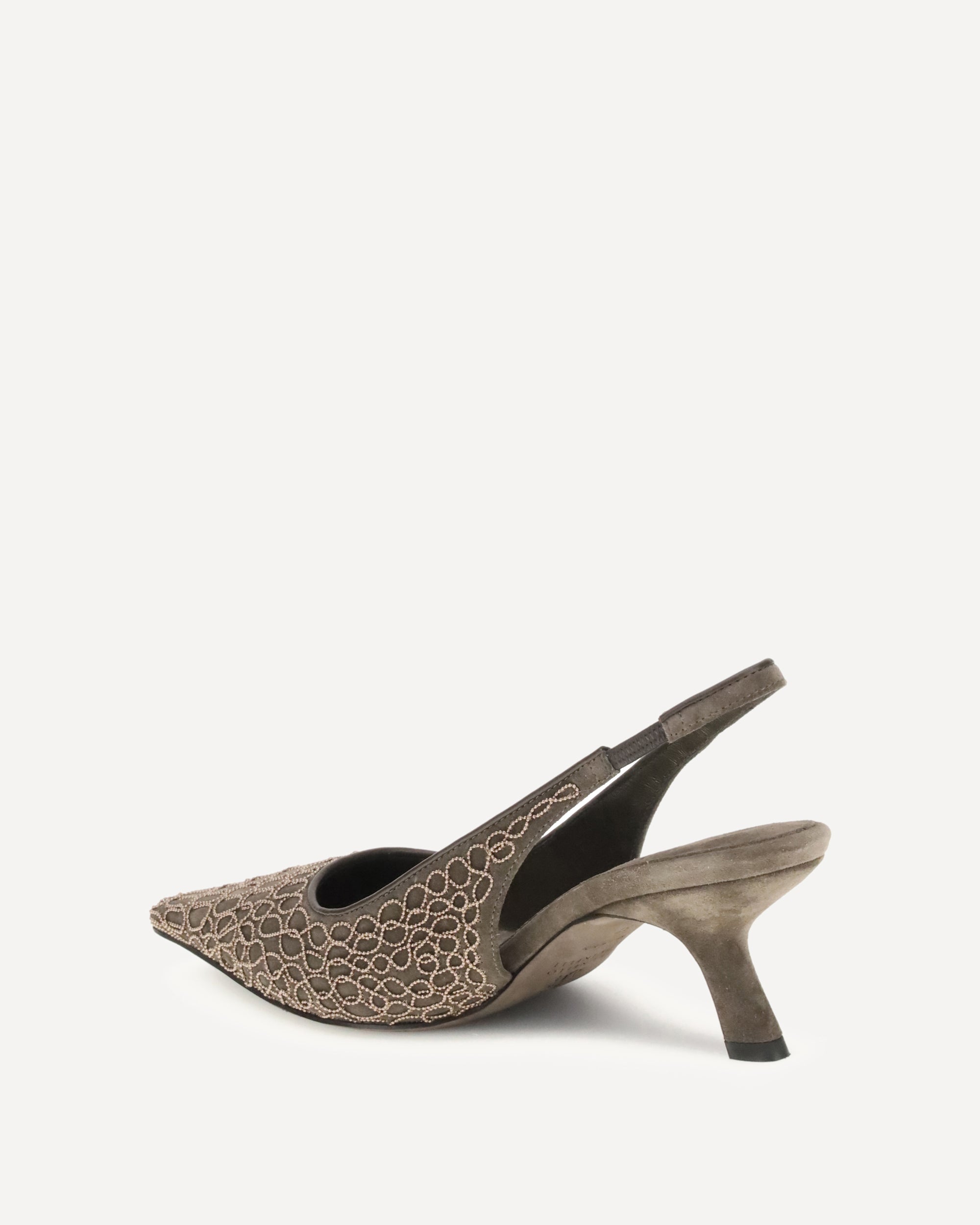 BRUNELLO CUCINELLI City Slingback Heels BROWN | Base Blu
