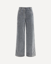 Wide leg Jeans in flocked denim - GREY | Base Blu