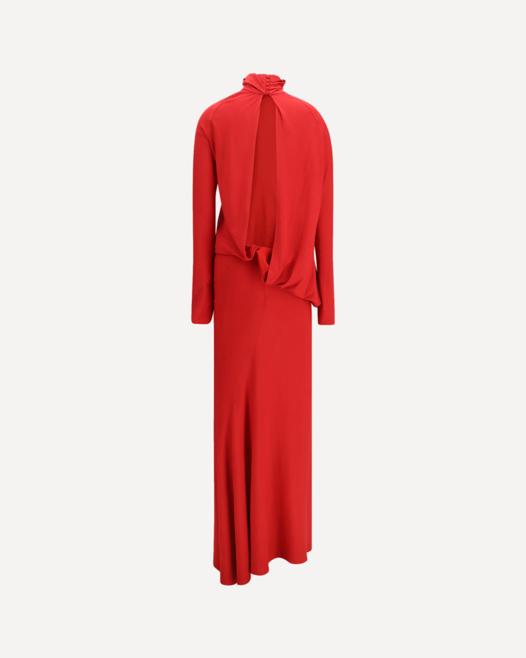 MAGDA BUTRYM Long open-back Dress with high neck RED