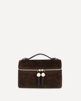 Borsa a Mano Romy Slim in suede - MARRONE | Base Blu