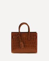 Sac de Jour Handbag in crocodile-embossed leather - BROWN | Base Blu