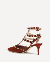 Rockstud suede Pumps - RED | Base Blu