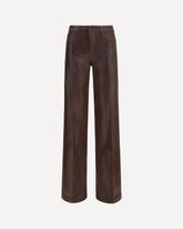 Clayton Coated wide leg Jeans - BROWN | Base Blu
