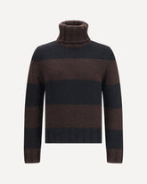 Striped Wool-Blend Turtleneck - BROWN | Base Blu