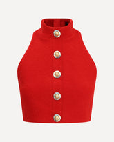 Bouclé wool crop Top - RED | Base Blu