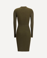 Ribbed midi Dress - KHAKI  | Base Blu