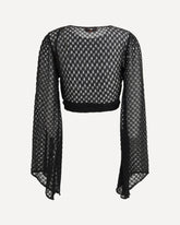 Wrap Top in lamé viscose - BLACK | Base Blu