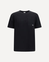 T-shirt in cotone con logo ricamato - NERO | Base Blu