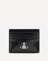 Leather Card Holder with Orb logo - BLACK | Base Blu