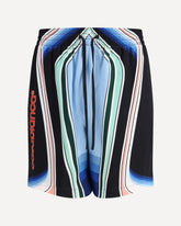 Shorts in seta Graphic Mountain  - MULTICOLORE | Base Blu