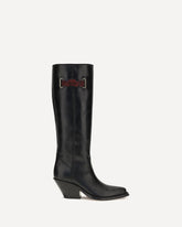 Stivali alti Azelan in pelle - NERO | Base Blu