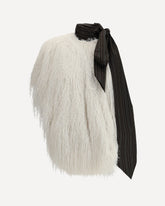 Halterneck fringed Top with a striped Scarf - WHITE | Base Blu