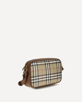 Check front pocket Shoulder Bag - BEIGE | Base Blu
