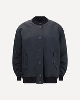 Oversized Jacket with embossed print - BLACK | Base Blu