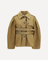 Canvas Jacket with double belt - BEIGE | Base Blu