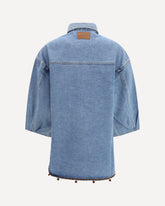 Giacca in denim con dettagli paillettes - AZZURRO | Base Blu