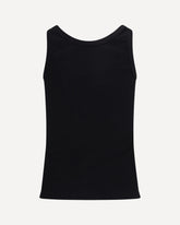 Tank Top in cotton rib stretch - BLACK | Base Blu