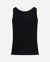 Tank Top in cotton rib stretch - BLACK | Base Blu
