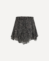 Floral Ruffled Shorts in viscose - BLACK | Base Blu
