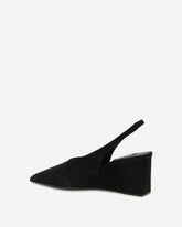 Décolleté slingback con zeppa a cubo - NERO | Base Blu