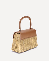 Rattan Bow Handbag - BEIGE | Base Blu