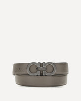 Reversible Gancini Belt - GREY | Base Blu
