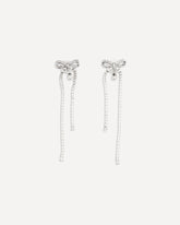 Orecchini pendenti con fiocco di cristallo e perle - ARGENTO | Base Blu