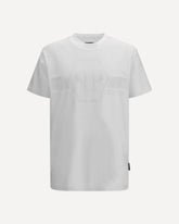 T-shirt Round Neck Jacquard Hexagon Line  - BIANCO | Base Blu