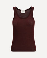 Halter-neck tank Top in wool jersey - BROWN | Base Blu
