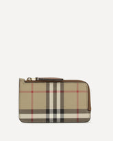 Check Card Holder with zipper - BEIGE | Base Blu