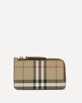 Portacarte Check con cerniera - BEIGE | Base Blu