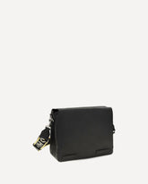 Flow Mess medium Roman leather Crossbody Bag - BLACK | Base Blu