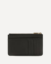Portacarte in pelle con zip - NERO | Base Blu