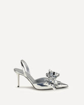 Cadeau Silver Wrapped Leather Pumps - ARGENTO | Base Blu