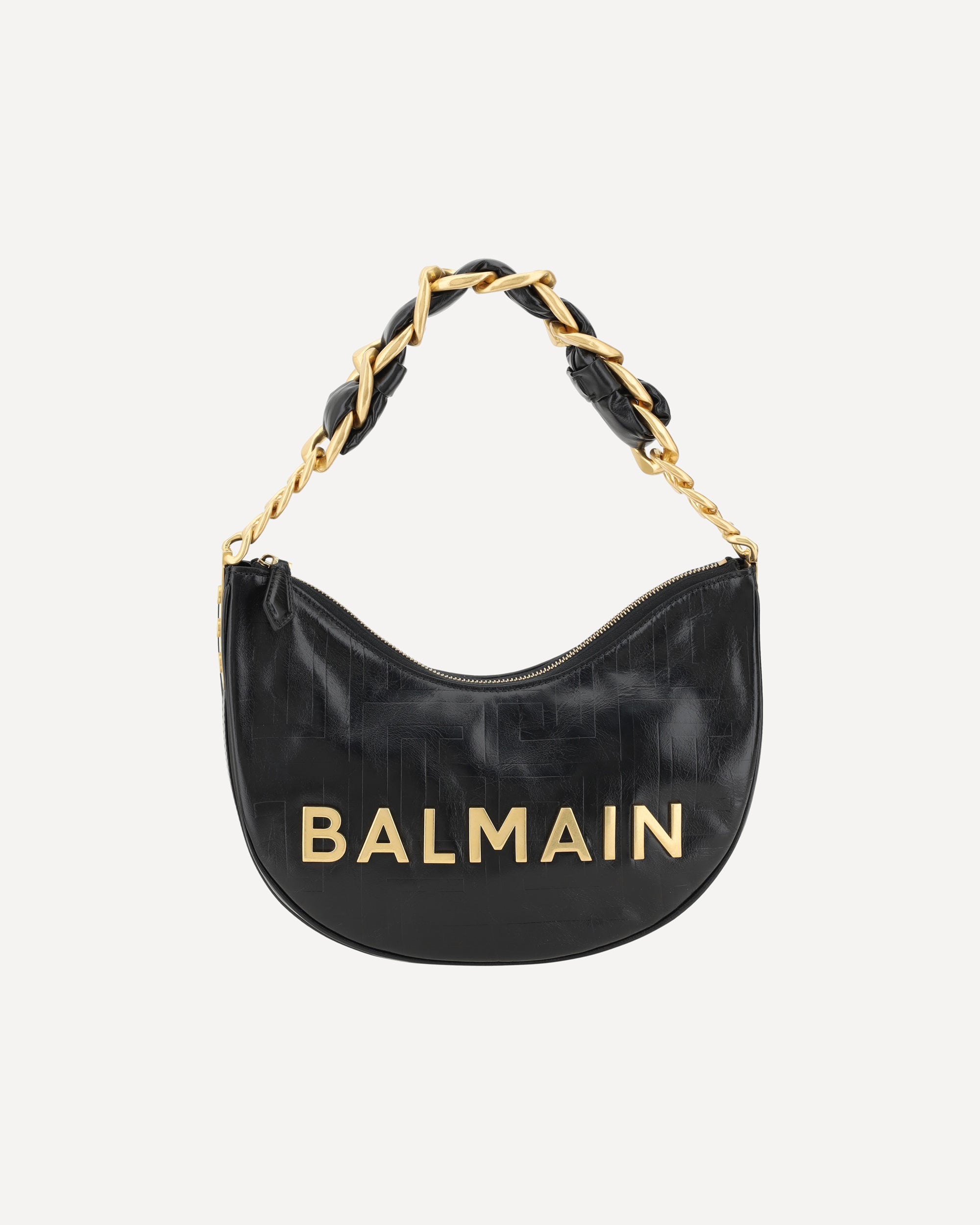 BALMAIN 1945 Soft Moon Shoulder Bag BLACK | Base Blu