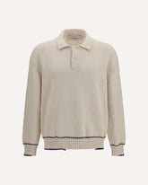 Polo con stampa logo Rindley - CREMA  | Base Blu