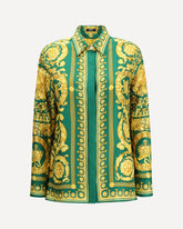 Printed silk Shirt - GREEN | Base Blu