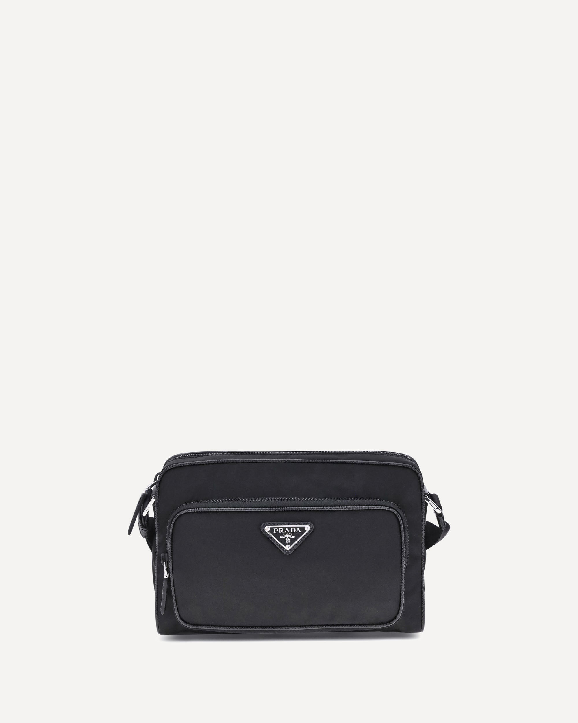 PRADA Re-Nylon and Saffiano Shoulder Bag BLACK | Base Blu