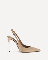 Satin Slingback Pumps - BEIGE | Base Blu