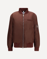 Embroidered logo nylon Bomber Jacket - BORDEAUX | Base Blu