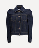 Denim Jacket with pointed shoulders - BLUE | Base Blu